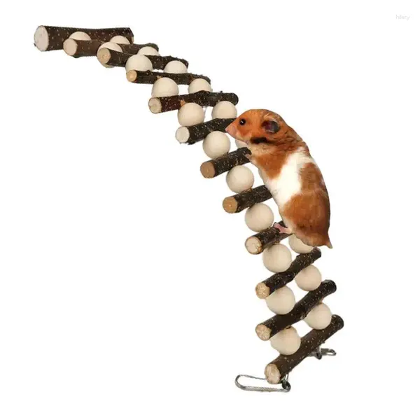Otros suministros de aves Escalera de hámster de madera Puente de animales pequeños Escalada Masticar juguete para enano Sirio Conejillo de Indias Rata Erizo Accesorios para jaulas para mascotas