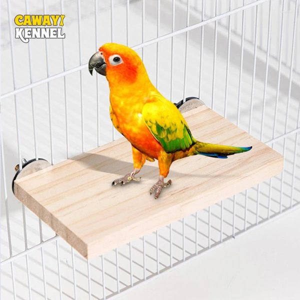 Autres fournitures d'oiseaux Plate-forme de support en bois Toys Perrot Rack Hamster Perches Clean Cage Board Accessoires pour gerbilles souris