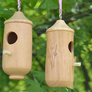 Autres fournitures d'oiseaux Mangeoires en bois suspendues Colibri House Nest Durable Seed Outdoor Décoration de jardin