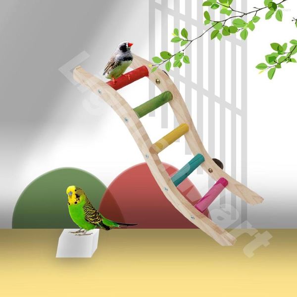 Otros suministros para pájaros Juguetes de escalera de hámster de loro de madera (38 11,5 cm)