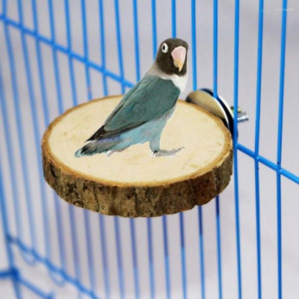 Autres fournitures d'oiseaux en bois écureuil chinchilla perroquet animal de compagnie jouet cage perches support de plate-forme