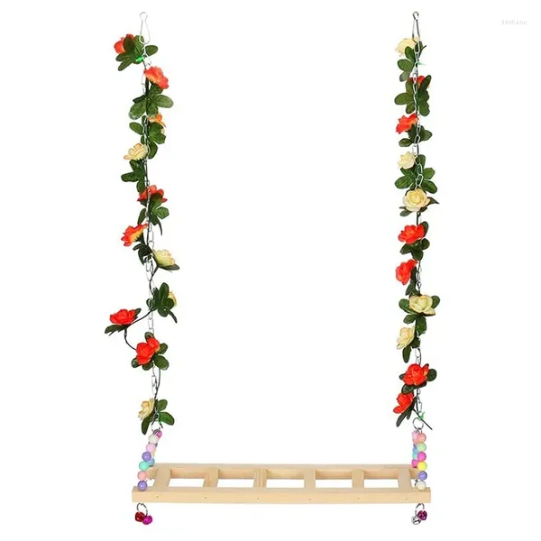 Otros suministros de aves Yo-Chicken Parrot Swing Toy Puente de madera natural Pollo Soporte para mascotas Coop para