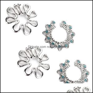 Autres Bijoux de Corps 1-2 Paires Faux Mamelon Mti-Fonctionnel Réglable Acier Visage Anneaux Vis Clip Sur Piercing Cercle Anneau Non Drop Livraison 202