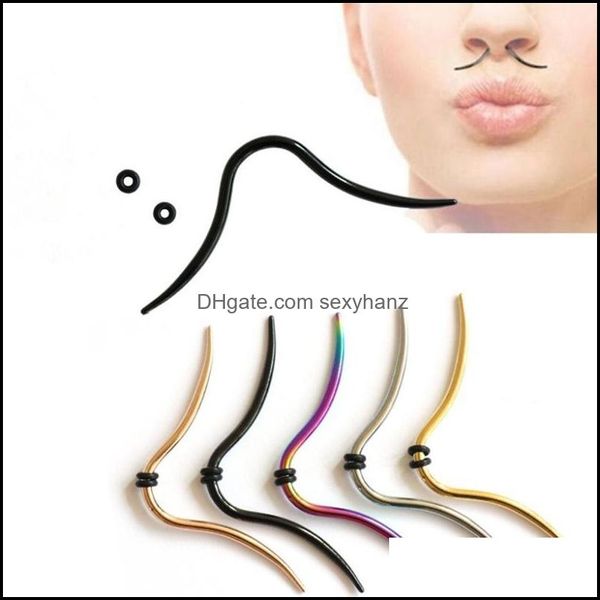 Autres bijoux de corps 10PC Barbe Septum Piercing Femme Aesories Nez Bague Stud En Acier Inoxydable Punk 14G 16G Drop Livraison 2021 Zrtsj