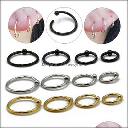 Andere body sieraden Chuanci 2 PC/Lot stalen Captive Bead Ring Ooor Hoop Neus Loop Tragus kraakbeen Piercing oorranglevering 2021 OIRUX