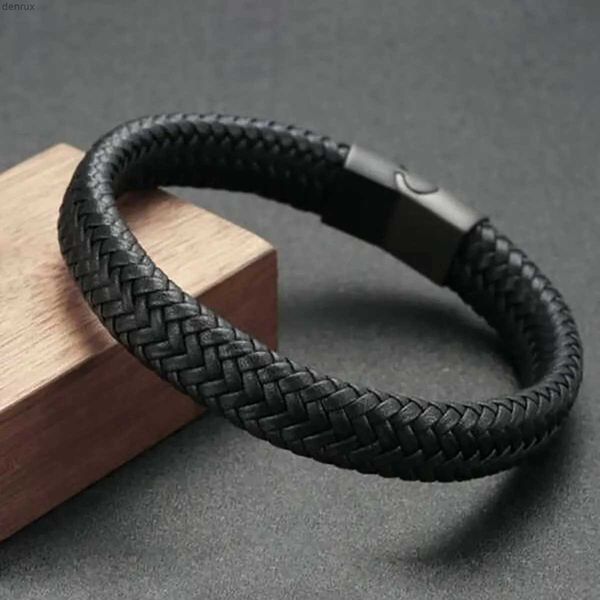 Autres bracelets bracelet magnétique en cuir PU noir mans mature et stable et élégant pour les hommes le meilleur cadeau pour Menl240415