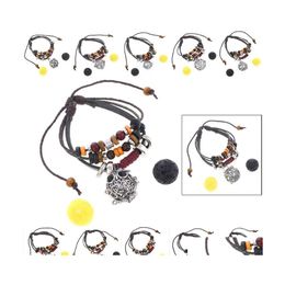 Andere armbanden Bracelet Essenti￫le olie Diffuser Locket Leer voor vrouwelijke sieraden Aromatherapie Bangle B385Q Z DROP -levering Dhuoa