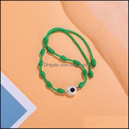 Autres bracelets Personnalisable Couleur Pure Tissé Devils Eye Bracelet À La Main Simple Nylon Corde Drop Livraison Bijoux Otmah