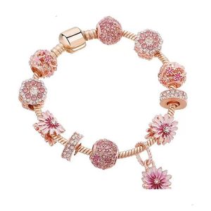 Andere armbanden Designer Beaded 925 Sier Plated Star En Moon Charm Heart Bracelet Pandoraer Elegant Fashion Trend Sieraden Gift Drop Otlvs