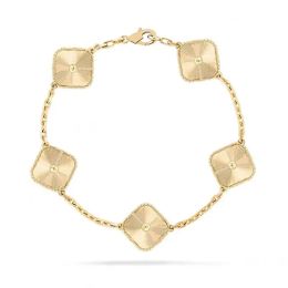 Andere armbanden Designer Van Clover Bracelet vier blad 18K Gold Love Bangle hanglanke sprankelende kristallen diamant voor vrouwen meisje bruiloft moederdag sieraden met doos