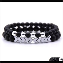 Autres bracelets livraison directe 2021 costume pierre noire flèche Bracelet Punk Hiphop hommes bijoux cadeau Kvtgv