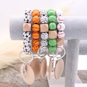 Andere armbanden Factory Direct verkopende kralen honkbal houten kralen armband persoonlijkheid houten chips kunnen worden gegraveerd mti-color optionele otgzf