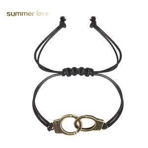 Andere armbanden Fashion Dom Handboeien Persoonlijkheid Korea Leren touw geweven armband voor vrouwen mannen Diy sieraden Geschenkdruppel levering otant