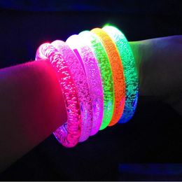 Otras pulseras Moda Flash Dance Pulseras Led Flashing Wrist Glow Bangle In The Dark Carnival Regalo de cumpleaños Neon Party Supplies Drop De