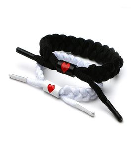 Autres bracelets Fashion Rastaclat Shoelace Knit Couple Girlfriend Girldal Day Day Black and White Love Compile Hand Catenary18567816