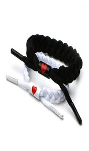 Autres bracelets Mode Rastaclat Shoelace Knit Couple Girlfriend Saint Valentin Cadeau Noir et Blanc Amour Compile Main Caténaire16925225
