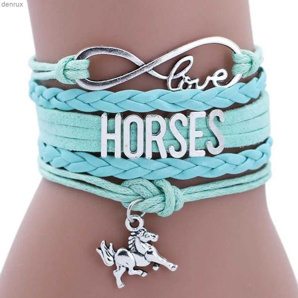 Autres bracelets chevaux Animal Heart Infinity Love Charm Bracelets Femmes Homme fille Boy Unisexe Bijoux en cuir multicouche cadeau de nombreux styles240415