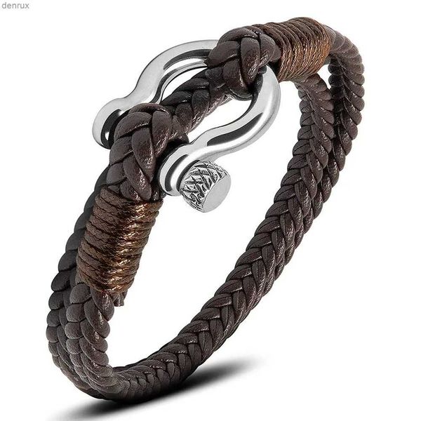 Autres bracelets Kirykle Bracelets nautiques pour hommes bracelets en cuir multicouche avec un manche en acier inoxydable cadeau idéal pour DADL240415