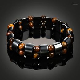 Autres bracelets Bracelet de santé en hématite magnétique pour femmes hommes bracelet de puissance en magnétite noire pierre naturelle 13338