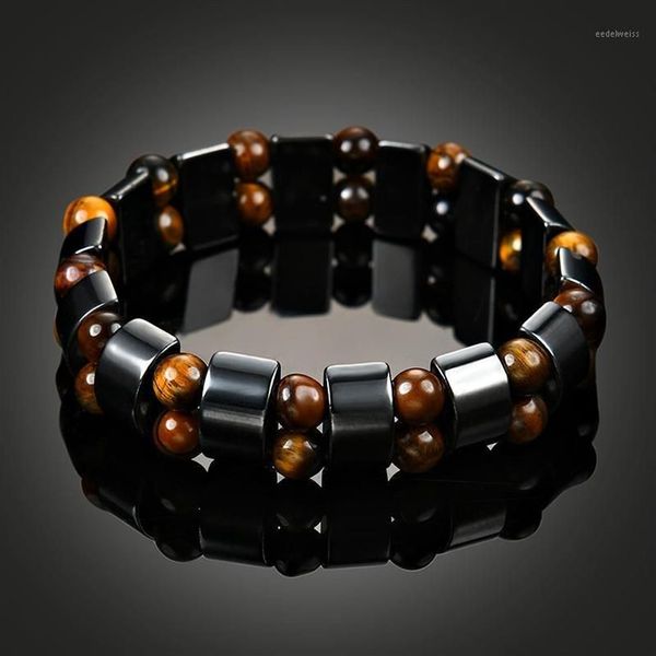 Autres bracelets Bracelet de santé d'hématite magnétique pour femmes hommes Black Magnetite Power Brangle Natural Stone1249V