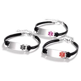 Autres bracelets ID d'alerte médicale pour hommes femmes Bracelet en acier inoxydable bijoux à graver cadeaux livraison directe Dhviw