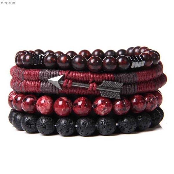 Autres bracelets Bracelets de labradorite naturels Réglage de l'énergie claire Bracelets d'hématite réels hommes Perles en pierre d'onyx noir polir