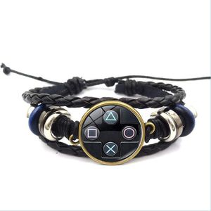 Andere armbanden oude videogamecontroller Men Leather Bracelet Nieuwheid Handmade Glass Gem Art Po Charm Bracelets Boys Gift Jewelry D DH8TS