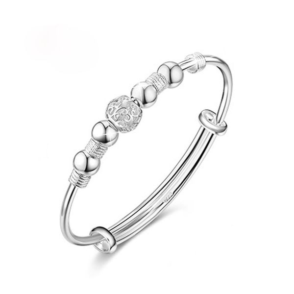 Autres bracelets Sier Bangle Bracelet Femme Transfert Fortune Chanceux Cadeau En Gros Perles Drop Livraison Bijoux Dhaqf