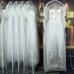Andere bruidsaccessoires Transparante tule bruiloft bruidsjurk stofomslag met zijzipper voor huis kledingkast jurk opslagtas