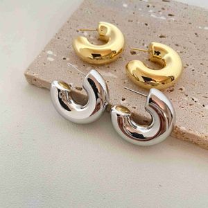 Autres boucles d'oreilles en forme de C exagérées et lisses pour femmes Aros Simple boucle ronde oreille bijoux de mariage Brincos Cool cadeau 240419