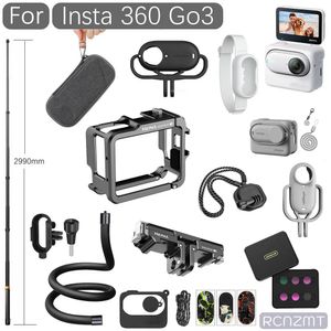 Andere cameraproducten Accessoireset voor Insta360 GO 3 Siliconen hoes ND UV CPL Filterframe Kooi Mount Adapter Statief van gehard glas Selfie-koffer Tas 231007