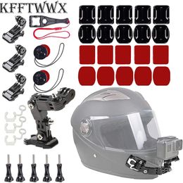Otros productos de cámara KFFTWWX Kit de accesorios para GoPro Hero 11 10 9 8 7 Negro Plata 6 5 4 Osmo Casco de motocicleta Soporte para barbilla Go Pro AKASO Campark 231130