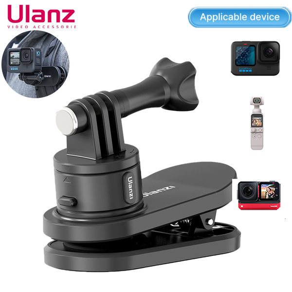 Otros productos de cámara Ulanzi Mochila magnética Clip Abrazadera 360 Rotación para GoPro Hero 11 10 9 8 7 6 5 Insta360 X3 DJI mini 3 Accesorio de acción 230823