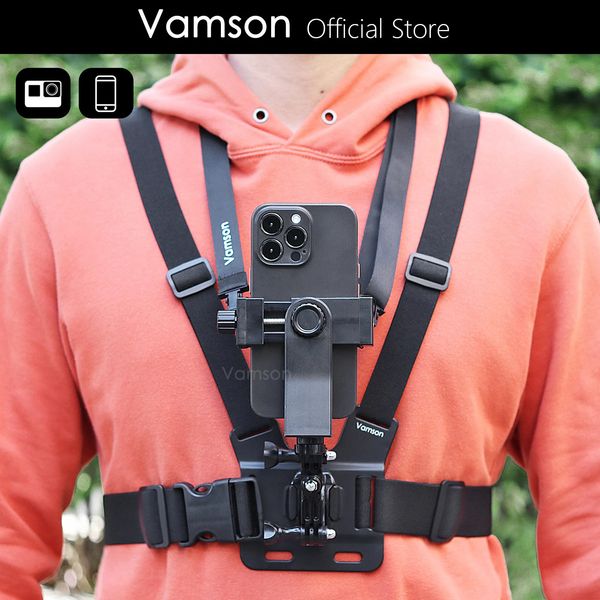 Autres produits pour appareils photo Vamson Smartphone Chest Strap Stand 360 Rotatif Support de téléphone portable Adaptateur de montage pour téléphones mobiles Stander 231216