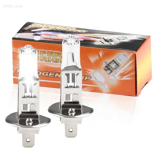 Autres lumières de voiture 1 paire d'ampoules halogènes 12V H1 55W jaune 4300K phares de voiture en verre transparent L204