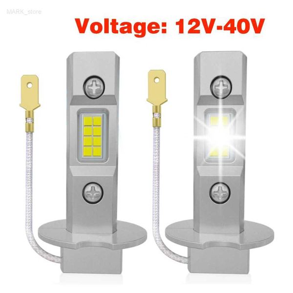 Autres lumières de voiture 12-24V H3 LED ampoule antibrouillard 6500K 300% luminosité puce CSP 1 1 mini taille plug and play H3ll LED ampoule antibrouillard DRLL204