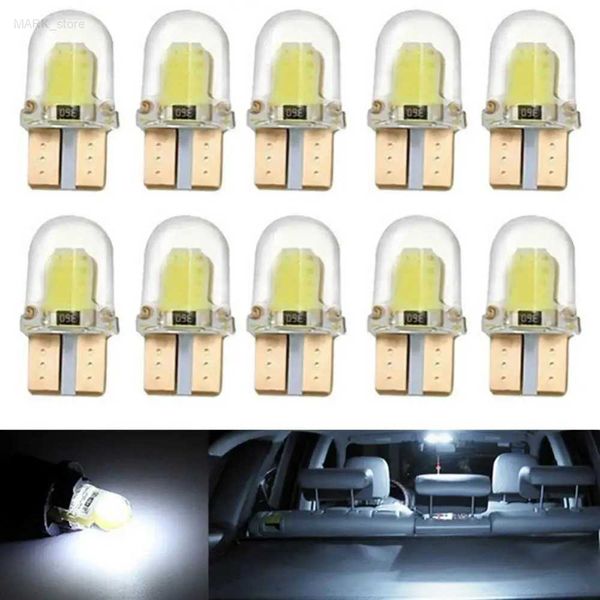 Otras luces del coche Luz del coche 10 piezas LED blanco T10 W5W COB Canbus silicona matrícula del coche bombilla productos del coche accesorios del coche L204