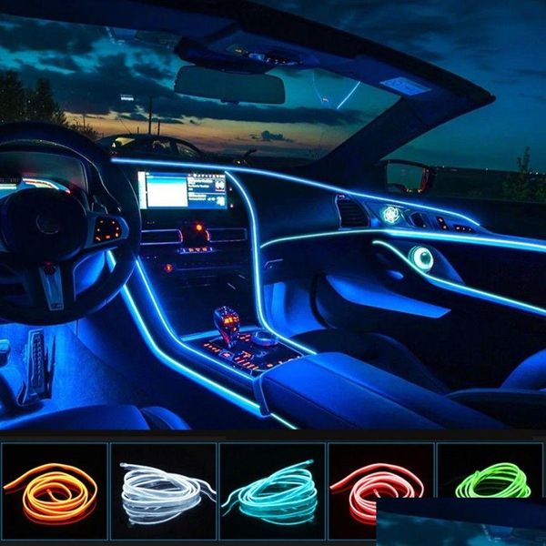 Autres lumières de voiture Intérieur LED Nuit Lampe décorative El Câblage Bande de néon pour bricolage Flexible Lumière ambiante USB Party Atmosphère Diode D DDHK7I