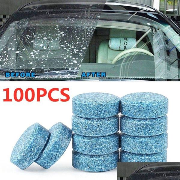 Autres soins Outils de nettoyage 100pcs Lavage de vitres de voiture Comprimés effervescents Solide Lave-glace Liquide Verre Accessoires de toilette Drop D DHMQU