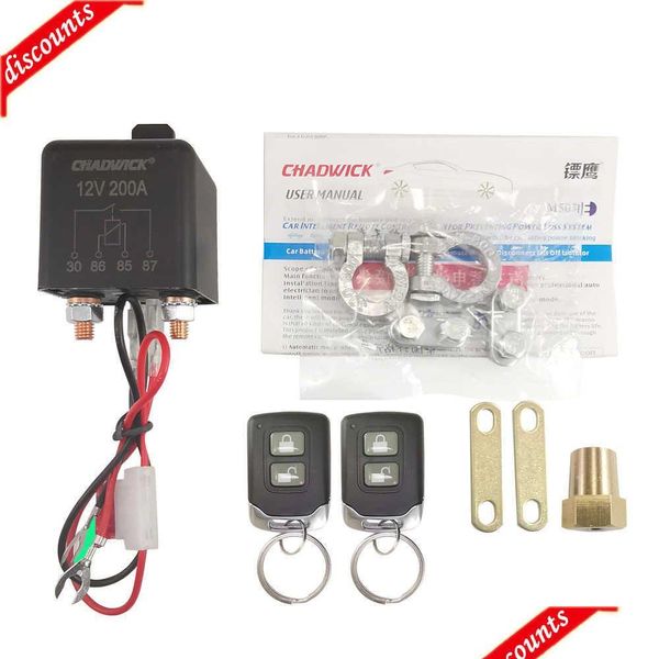 Otras herramientas de limpieza de cuidado 12V 200A Interruptor de batería de automóvil Relé de control remoto inalámbrico integrado Desconexión Aislador de corte para energía DHKR9