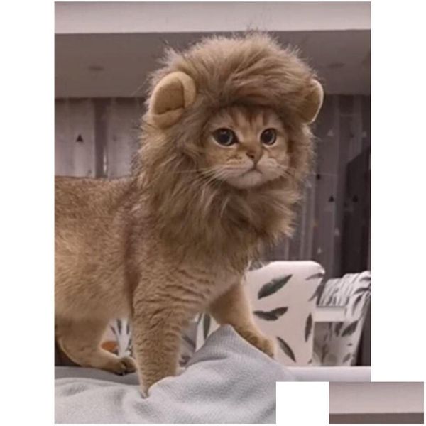 Otros suministros para gatos Accesorios para mascotas Lion Headgear Orejas de conejo Sombrero para perros pequeños Lindo Divertido para vestir Drop Entrega Home Garden Dhoku