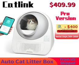 Autres fournitures de chat Catlink Luxury Litter Boîte à litière WiFi Contrôle des applications Double odeur Toilette auto-nettoyage pour plateau semi-clos SANI4254135