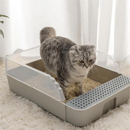 Autres fournitures pour chats Bac à litière pour chats Lavabo de toilette pour animaux de compagnie Toilette semi-fermée pour chien Bac à sable Bac à chien pour chat Litière pour chaton Pelle à litière anti-éclaboussures 230314