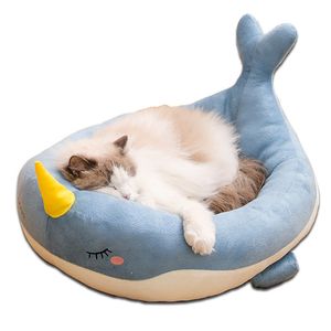 Autres fournitures pour chats Lit de canard mignon avec tapis d'été Coussin de chenil de maison ronde Panier universel quatre saisons pour petits chiens 221118