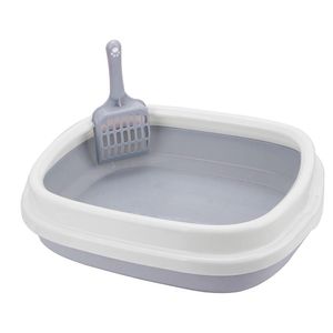 Overige kattenbenodigdheden Kattenbak 1 set Uitwerpselen Training Zand Hondenbak Met Schep Huisdier Toilet Ondersteek Anti-Splash Drop Levering Dhi56