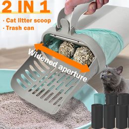 Other Cat Supplies Litter Scoop Shovel with Refill Bags Base Self Cleaning Box Toilet Clean Tools Pet 230810