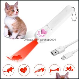 Otros suministros para gatos Pet Home Garden 4 tipos Usb Led Laser-Cat Laser Toy Interactive Bright Animation Mo Dhnxb