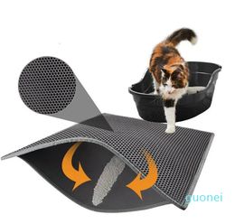 Otros suministros para gatos Estera de arena para mascotas Inodoro EVA Doble capa Impermeable Antideslizante Casa Lavable