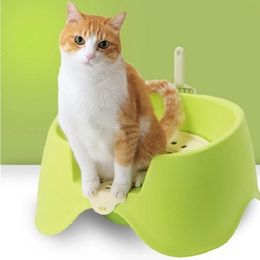 Andere kattenbenodigdheden Pet Hurkende kattenbak semi -ingesloten toilet Dubbeldoort -type Clean Sanitair -type druppel 230216