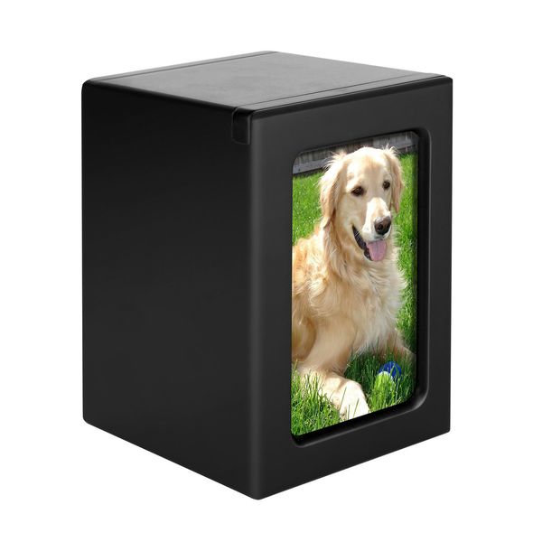 Autres fournitures pour chats Urnes pour animaux de compagnie Belle urne de crémation avec cadre photo Chien en bois pour animaux de compagnie bien-aimés 230710